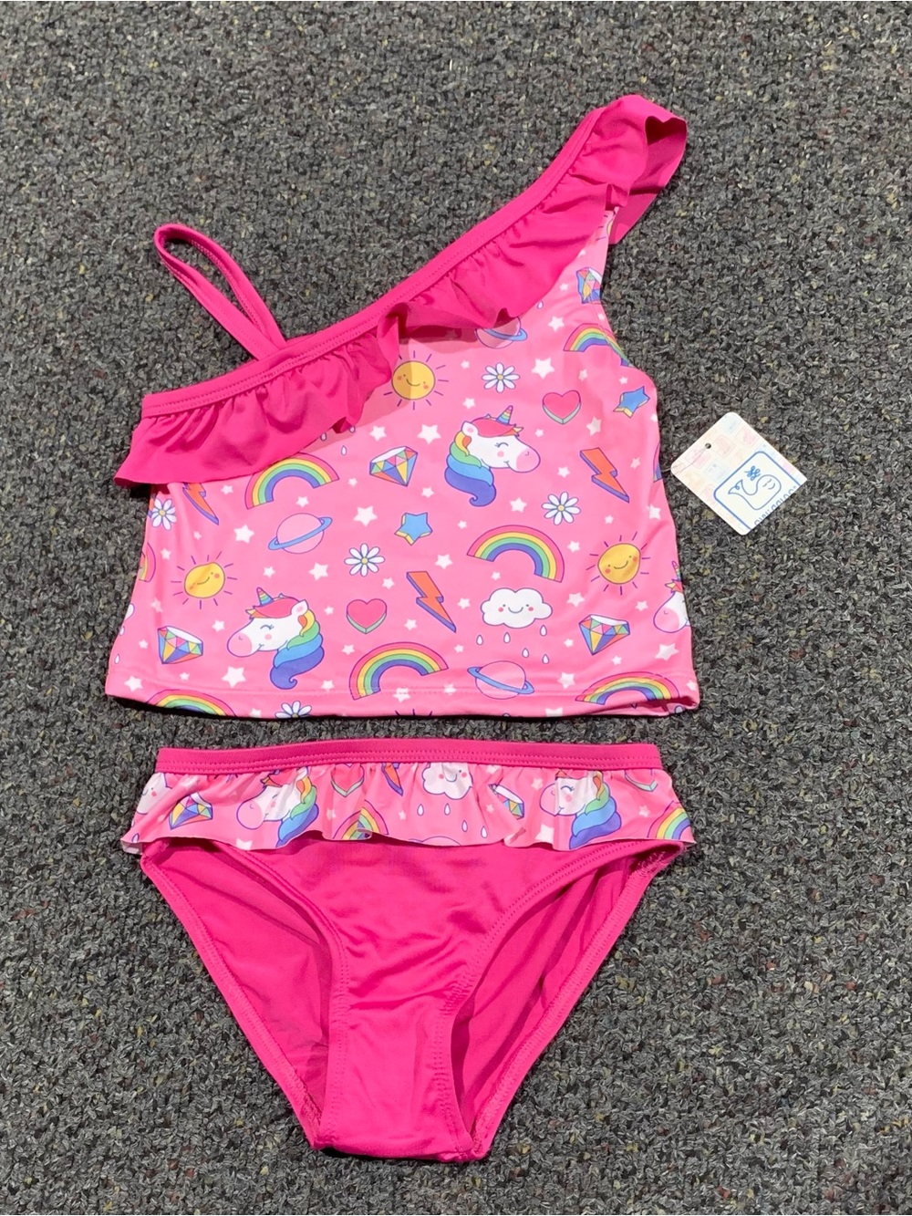 Brand new Swiggles girls size 4T unicorn two piece tankini swimsuit